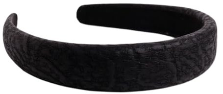 SXQLYH Damen Haarreifen Gepolstert Stirnband Haarband,Haarreif Weiches PU-Leder,Gepolstertes stirnbänder Vintage Style Haarband Mode Bequeme Stirnbänder für Frauen und Mädchen (Schwarz, one)