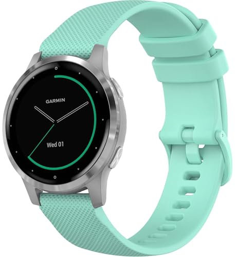 Issinlky correa para Garmin Venu 2S/Venu 3S/Vivomove 3S/Vivoactive 4S, 18mm correa Silicone para Fossil Ladies Gen 6/Fossil Ladies Gen 5E/Fossil Ladies Q Venture HR Gen 4/Gen 3/Withings Steel HR 36mm