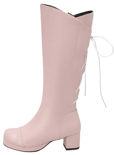Allbestop Chaussures Tendance,Ultra Mini Plateforme Moon Boots Femme Sneakers Basses Femme Sneakers Cuir Claquette Requin Homme Bottines A Talons Femme(Rose,40)