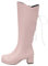 Allbestop Chaussures Tendance,Ultra Mini Plateforme Moon Boots Femme Sneakers Basses Femme Sneakers Cuir Claquette Requin Homme Bottines A Talons Femme(Rose,40)