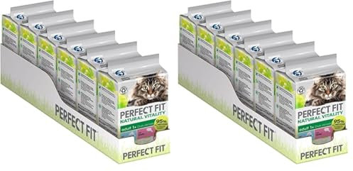 Katze Portionsbeutel Natural Vitality Adult 1+ mit Hochseefisch und mit Lachs 6 x (6 x 50g) Multipack (Packung mit 2)