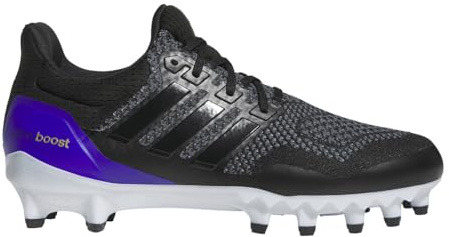 adidas Men Ultraboost American Football Cleats, Black/Black/Gold Metallic, 10 Medium