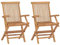 LLEZKBR Furniture Select Gartenstühle klappbar, 2 Stück, massives Teakholz