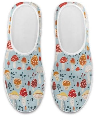 Jeiento Mocasines sin cordones para mujer, zapatos planos antideslizantes para caminar, zapatos casuales, Lindos hongos, 34 EU