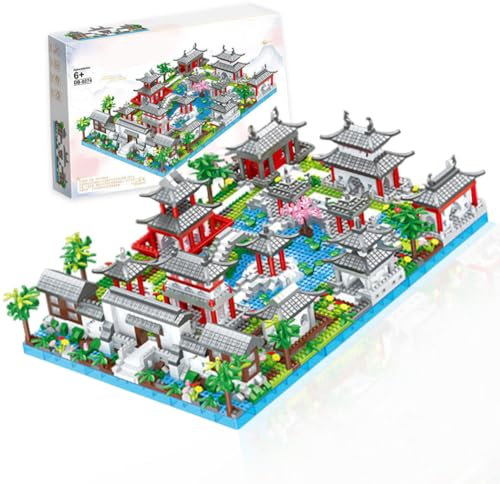 QYEHF Chinese Architecture of Suzhou Garden Micro Bausteine, Teile Klassischer Suzhou Garden Haus Deko Modell,SuzhouMicro Mini Bausteine, 2538PCS Klemmbausteine Creative Geschenk,mit Geschenkbox