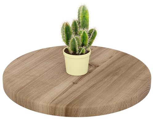 LAMO Manufaktur Holzplatte rund 40 cm aus Naturholz | Tischplatte für Couchtisch, Kaffeetisch, Nachttisch | Stärke: 28 mm | Farbe: Nussbaum
