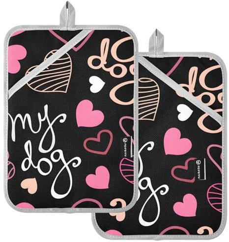 Juego de 2 almohadillas calientes para horno, resistentes al calor, para platos calientes, accesorios de encimera de cocina, color negro