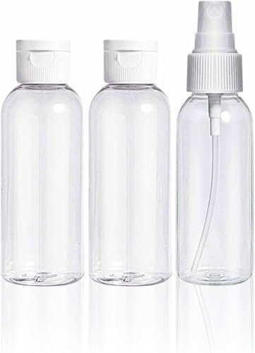 Travel Bottles for Toiletries Travel Toiletry Bag Plastic Empty Perfume Liquids Leak Proof Clear Toiletries Containers Accessories Skincare Essentials Spray Bottles 3 Pc(1 Pack)