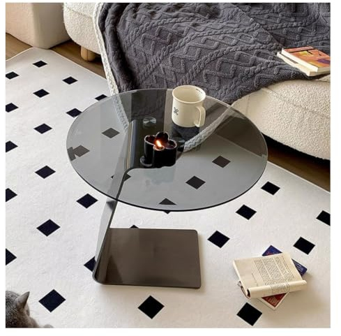 ATREDESES Couchtisch Edelstahl Beistelltisch Wohnzimmer Sofa Beistelltisch Glas Ecktisch Modern Abnehmbarer Ecktisch Sofa Beistelltisch (B)