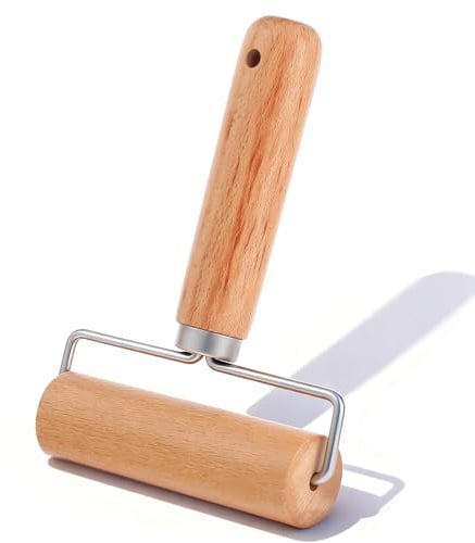 Small Rolling Pin, Mini Wooden Dough Roller, Non-Stick Pizza Roller, Pizza Dough Rollers for Baking, 6.10×4.33 inches
