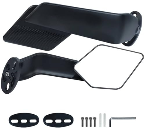 Universell Motorradspiegel mit Windflügel-Design für CBR250R CBR650R Ninja 400 600 ZX6R ZX10R GSXR1000 Dreh und Verstellbar Seitenspiegel