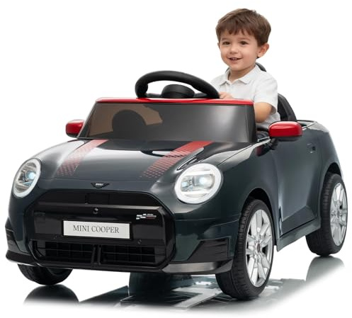Aptliton 12V Kids Electric Car, Licensed Mini Cooper Ride on Car with Parent Remote Control, Battery Powered Electric Ride on Cars for Kids Age 3 to 5, Boys Girls Toys with LED Lights & Music