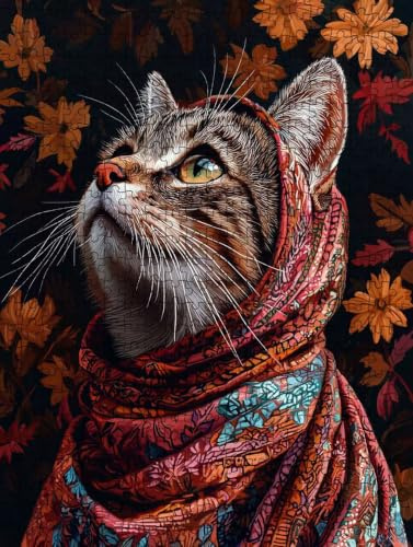 Puzzle 5000 Teile Erwachsene, Jigsaw Puzzle Erwachsene 5000 Teile, Katzentuch Puzzles, Impossible Klassische Puzzles, Herausfordernde Familie Aktivität Spiele, für Home Decor und Geschenke DX0YL2-650