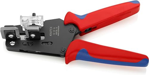 KNIPEX Präzisions-Abisolierzange mit Formmessern mit Mehrkomponenten-Hüllen brüniert 195 mm, 12 12 14