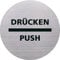 helit H6271700 - Piktogramm Drücken / Push, Ø115 mm, selbstklebend mit Klebepad, Edelstahl
