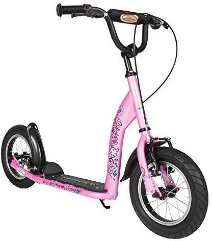 BIKESTAR Roller Kinderroller Tretroller Kickscooter mit Luftreifen für Mädchen ab 6-7 Jahre | 12 Zoll Sport Kinder Scooter | Pink | Risikofrei Testen