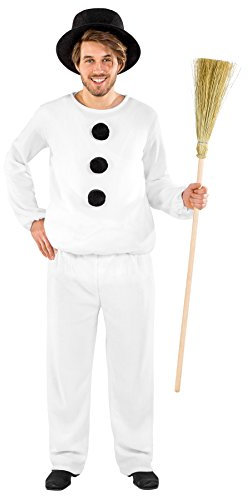 tectake dressforfun Herrenkostüm Schneemann | kuschliges Oberteil mit Langen Ärmeln | Bequeme Hose mit Gummizug | Zylinder (L | Nr. 300466)