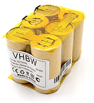 vhbw Akku kompatibel mit Black & Decker DV7205N | DV7205 Home Cleaner Heimroboter, braun (3000 mAh, 7,2 V, NiMH)