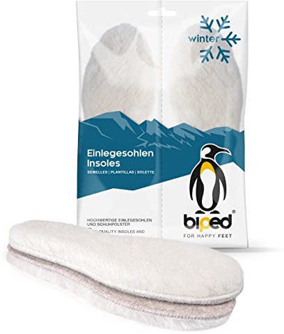 biped Premium Lammfell Einlegesohlen - Extra weiche, dicke Winter Schuheinlagen - Wärmende Fellsohlen mit Filz Unterseite z1022(38)