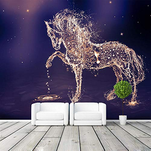 Tapeten Fantasie Pferd Fototapete Benutzerdefinierte Wandbild Charming Galaxy Tapete Wandkunst Schlafzimmer Mädchen Kinderzimmer Dekor Dekoration-200 * 140Cm
