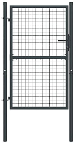 vidaXL Cancello per Giardino in Acciaio Zincato 100x250 cm Grigio