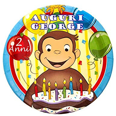 Cialda per torta personalizzabile personaggio evento a scelta (Curioso come George)
