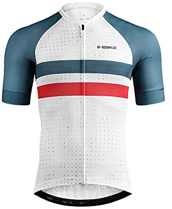 INBIKE Mens Cycling Jersey 3 Rear Pockets Moisture Wicking Short Sleeve Quick Dry Reflective Biking Shirts