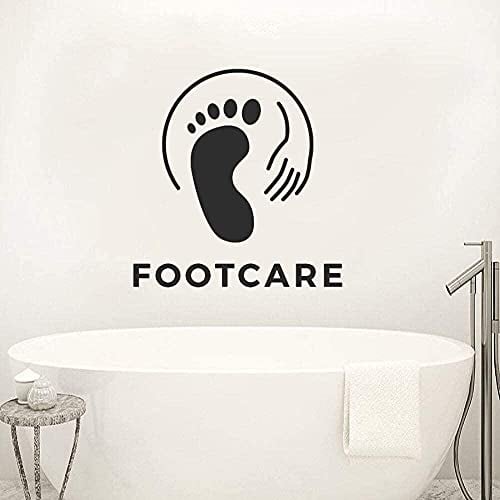 Wandaufkleber PVC abnehmbare Wandtattoo Fußpflege Text Fußmassage Kunst Fuß Spa für die Heimdekoration 80X80Cm
