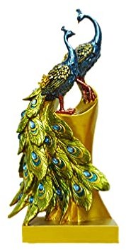 WINOMO Pfau Figurine Harz Statue Pfau Pfau Modell Harz Figuren Pfau Dekorationen Desktop Ornament Tisch Mittelstücke für Home