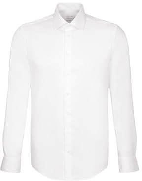 Seidensticker Herren Mens Slim Longsleeve Cotton Shirt, Weiß(653690), 38 EU