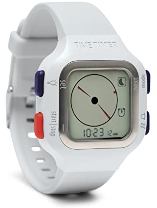 TIME TIMER Watch – Visueller analoger und digitaler 12-Stunden- oder 24-Stunden-Countdown-Timer für Kinder zum Lernen,Testen Workout-Tracker (Arktisches Weiß)