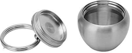 Mini-Medizinglas, Pillendose aus Edelstahl, Apfelform, tragbare Mini-Medizindose aus Edelstahl, Metall, kleine Medizinbox, versiegeltes Glas, Schlüsselanhänger