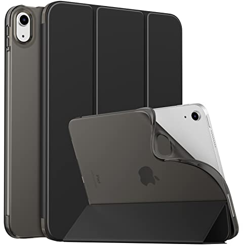 MoKo Hülle für iPad (A16) 11. Generation 11 Zoll 2025/10. Gen 10,9 Zoll 2022, iPad Hülle TPU Transluzent Matt Rückseite Cover mit Auto Schlaf/Aufwach Tablet Hüllen Schutzhülle mit Ständer, Schwarz