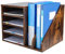 PAG Wood Desktop File Organizer Mail Sorter,Office Desk Letter Tray Desk Tidy Organiser A4 Paper Storage For File Folders, Mails, Envelopes or Magazines,Brown