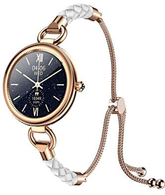 Ladies Smart Watch for Women Full Touchscreen Smartwatch Waterproof Activity Fitness Tracker Calorie Step Counter,Female Health,Heart Rate,Sleeping,Blood Oxygen,Blood Pressure Monitor for Android iOS