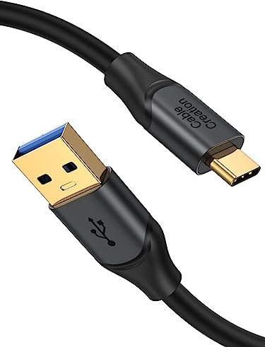 CableCreation USB C zu A Kabel 30cm, USB C zu USB 3.1 3.2 Gen2 10Gbps USB A zu C Datenkabel, Android Auto Kabel 3A für Externe SSD MacBook Pro iPad S21, etc,0.3m Grau