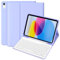 KBCASE for iPad 10th /A16 11th Generation Case with Keyboard Detachable Keyboard Case for iPad 10th 10.9 2022/A16 11th Generation 11 2025 with Pencil Holder, Multi-Angle,UK Layout, Purple