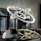 YRHome 72W LED Kristall Design Dimmbar Hängelampe Deckenlampe Kreative Kronleuchter Pendelleuchte Hängeleuchte Drei Ringe Lüster