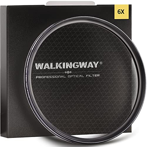Walking Way 6 Punkte Sternfilter 77 MM Einstellbarer Kreuzfilter Sterneffektfilter aus Optisches Glas Star-Filter Gitterfilter mit Ultraschlankem Aluminiumrahmen (6X, 77mm)