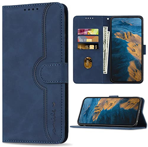 Bear Village Cover per Xiaomi Redmi Note 9 Pro/Redmi Note 9S, Flip Custodia in PU Pelle con Slot per Schede, Magnetica Antiurto Protettiva Cover per Xiaomi Redmi Note 9 Pro, Blu