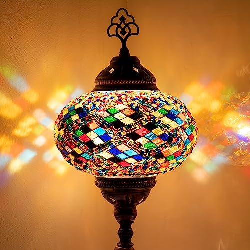 10 Variationen Orientalische Marokkanische Mosaik Tischampe Handgefertigte Türkische Dekorative Mosaiklampe (1-Mehrfarbig)
