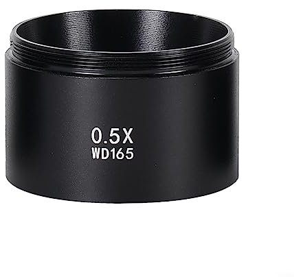 Lente de objetivo auxiliar Barlow 0.5X, WD165 Objetos Auxiliares Lente Microscopio Lente de cámara Barlow Lente de vidrio para microscopio de video industrial - 48mm