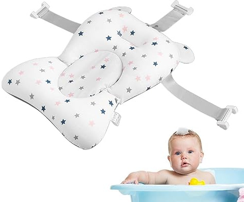 Baby-Badewannenkissen für die Wanne | Faltbares, rutschfestes Badestützkissen für die Badewanne | Babypflegeartikel, Essentials für Neugeborene mit Schnallen und 3 Sicherheitsgurten Chaies