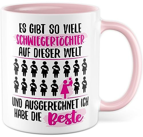 Schwiegertochter Tasse Geschenkidee Kaffeetasse Beste Schwiegertöchter Hochzeit Geschenk Familie Kaffee-Becher Geburtstag Weihnachten Verlobung Ehefrau des Sohnes Hochzeitstag Silberhochzeit
