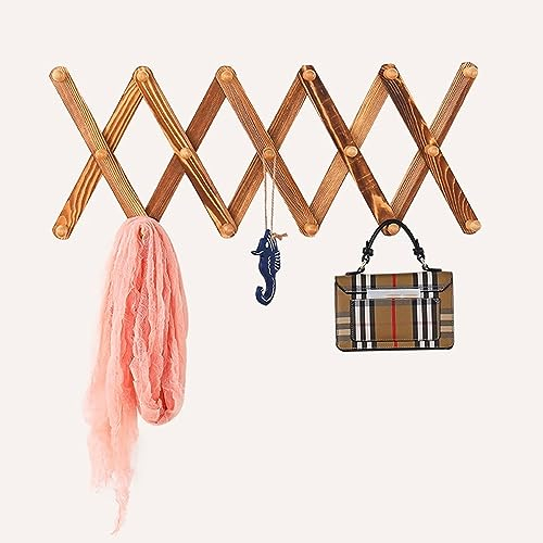YUEMING Cintre rétractable Porte manteau mural Extensible en Bois 17 Peg Pinces à Linge Vertical Wallmount Manteau Hat Chiffon Rack de Stockage