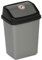 URBNLIVING 5L/20L/30L/50L Plastic Waste Management Recycling Bin Trash Can Dustbin with Swing Lid for Office, Kitchen and Bathroom (2.5L Black/Grey)