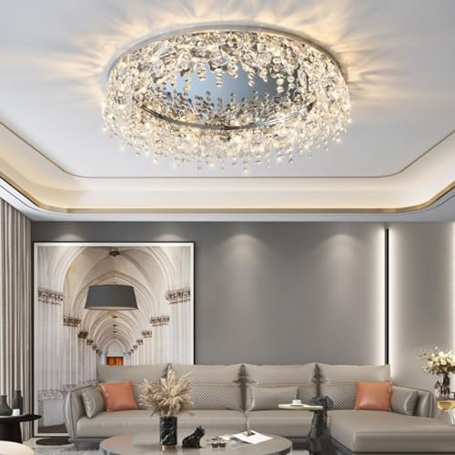 CNMKLM Moderne Kristallleuchter,Eingebettete Decke K9 transparente Kristall Kronleuchter LED Deckenleuchte Flur Decke Wohnzimmer Schlafzimmer Küche Eingang Kronleuchter (Größe : 12 Heads)