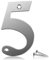 Bwintech 1 Pcs 75mm Height (3 Inch) Chrome Bolted Door Number 5 Stainless Steel 304 House Number, Suitable For Front,Wooden, Composite,UPVC Door