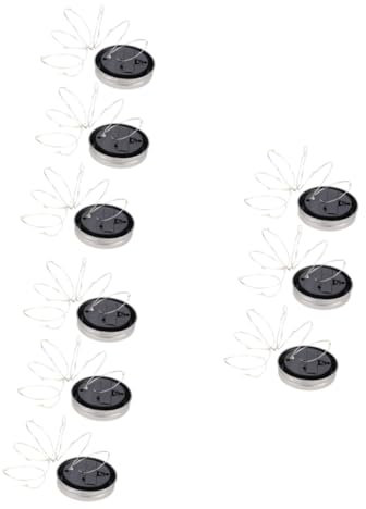 HEMOTON 9stücke Solar Jar Lampen Mit Led Und Warmweiß Kreative Außenbeleuchtung Für Garten Hochzeiten Feste Und Dekoration