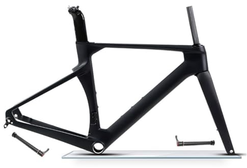HIMALO Carbon Rennrad-Rahmensatz 700c Scheibenbremse Rennrad Rahmen 43.5/46/48/50/52/54/56cm Leichter Rahmen Steckachse 100mm/142mm Interne Verlegung (Size : 48CM)
